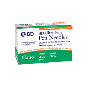 BD Ultra-Fine Nano Pen Needle, 5/32, 32-Gauge - 90 count